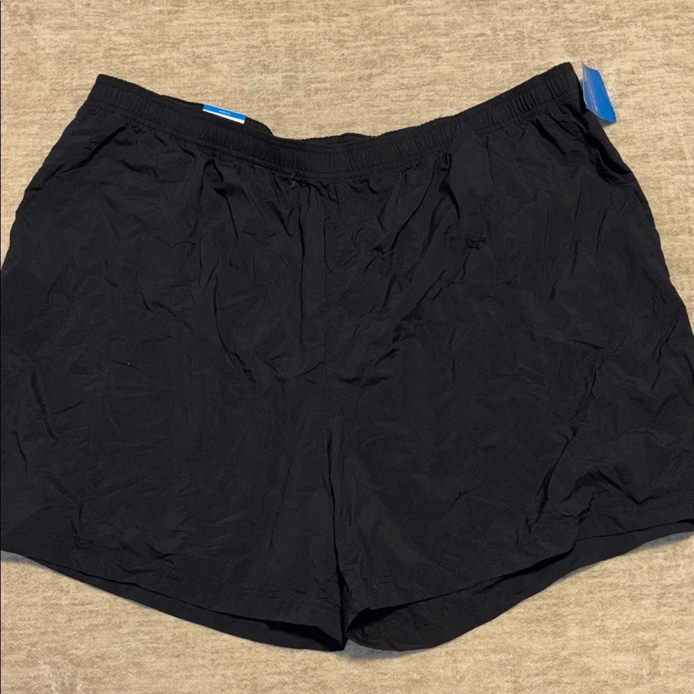 NWT 3X Columbia Black court Short Elastic Waistband athletic pockets